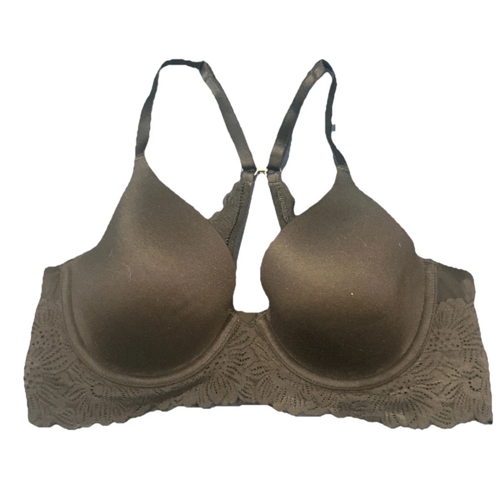 Aerie 34b Sunnie Full Coverage Bra Black Basic Floral Hook And Eye Adjustable
